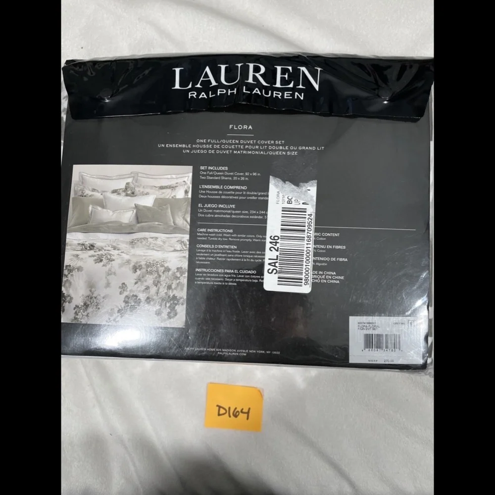 NIB Lauren‎ Ralph 3PC Flora Full/Queen duvet set